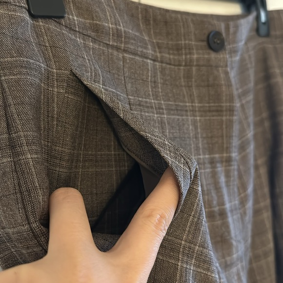 Gentle Herd 100% Wool Plaid Checkered Pleated Wide Leg Trouser - Picture 12 of 17